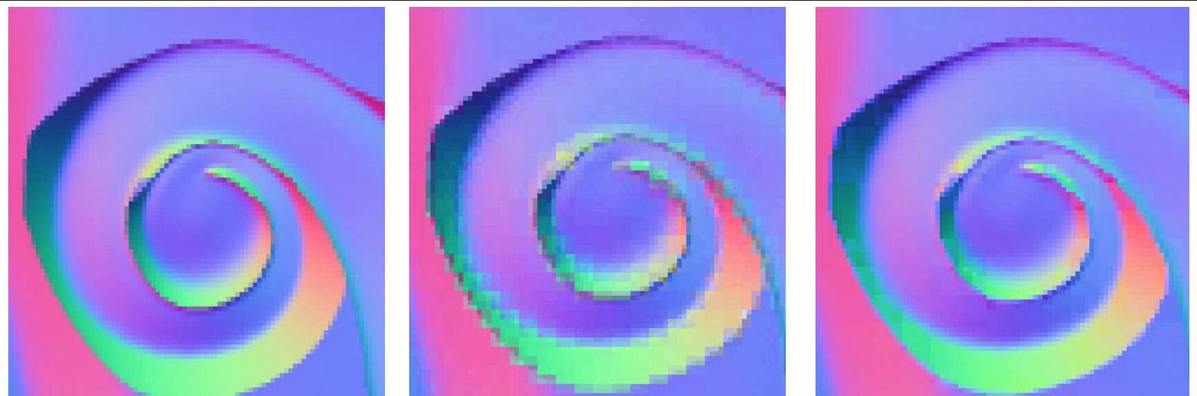 Comparaison visuelle des formats de compression de texture à l'aide de la même image source