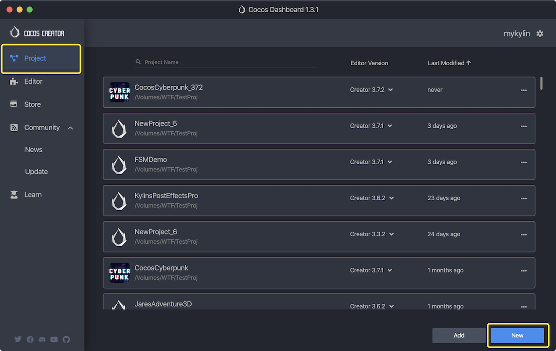 Cocos-Creator-Dashboard-Projekt