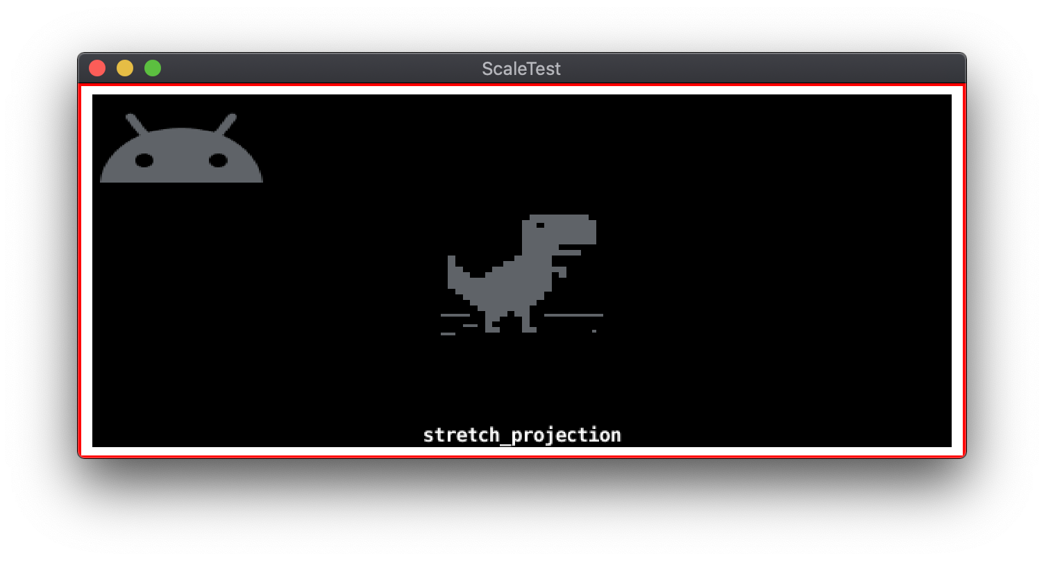 Example project stretched horizontally using stretch projection