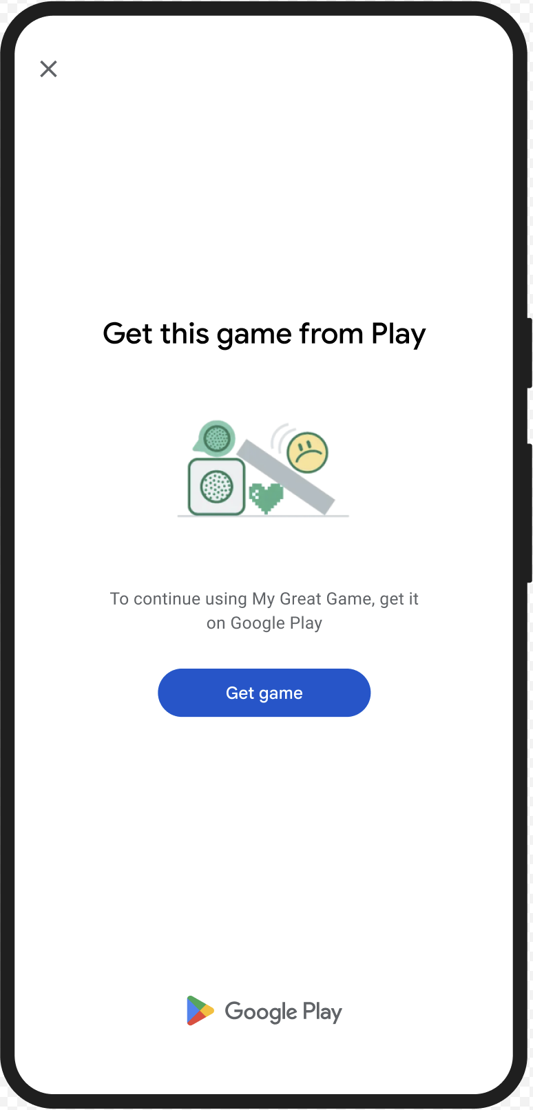 Google Play の GET_LICENSED ダイアログ