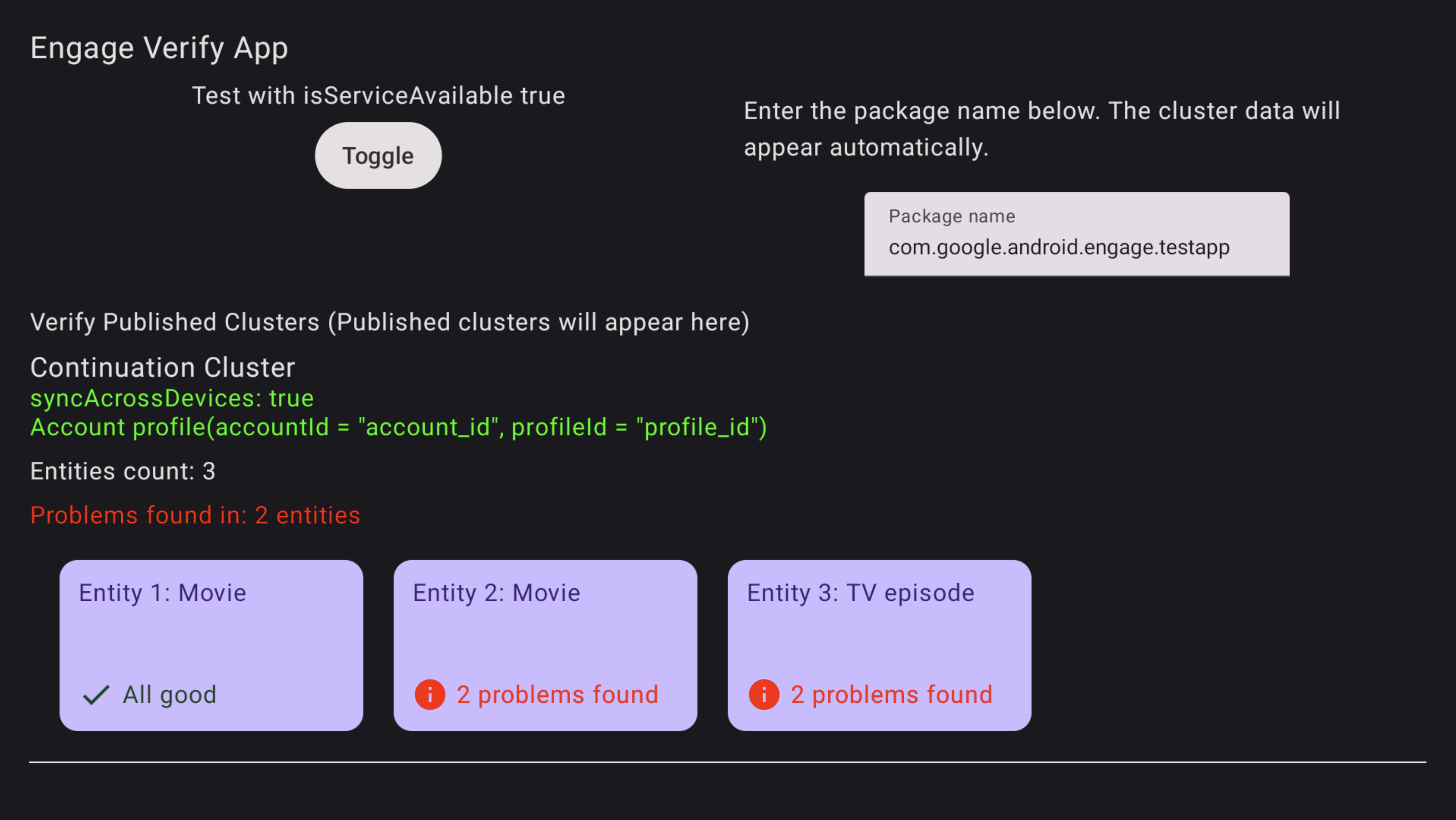 تصویر صفحه خطای تأیید برنامه