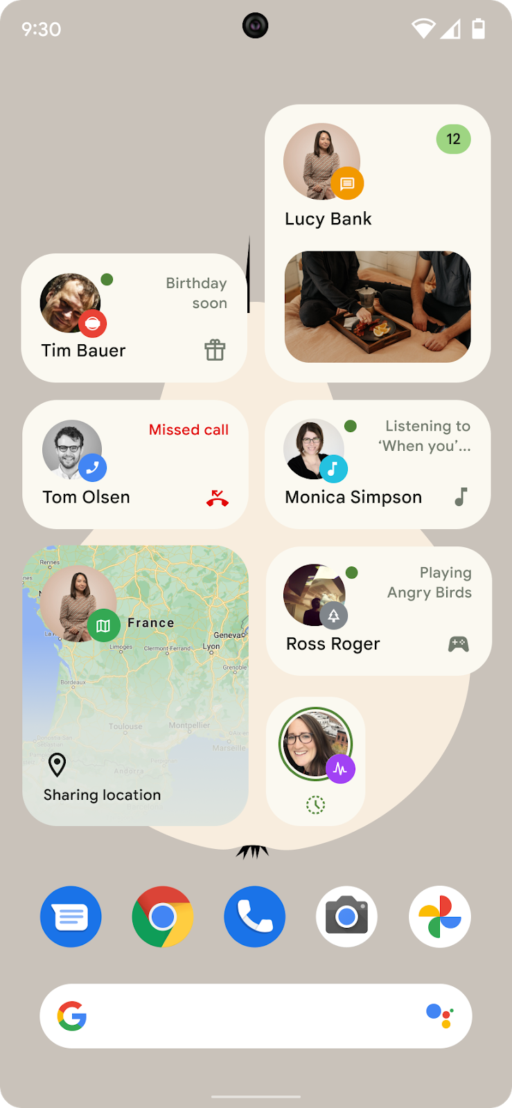 Conversations affichées dans les widgets de conversation