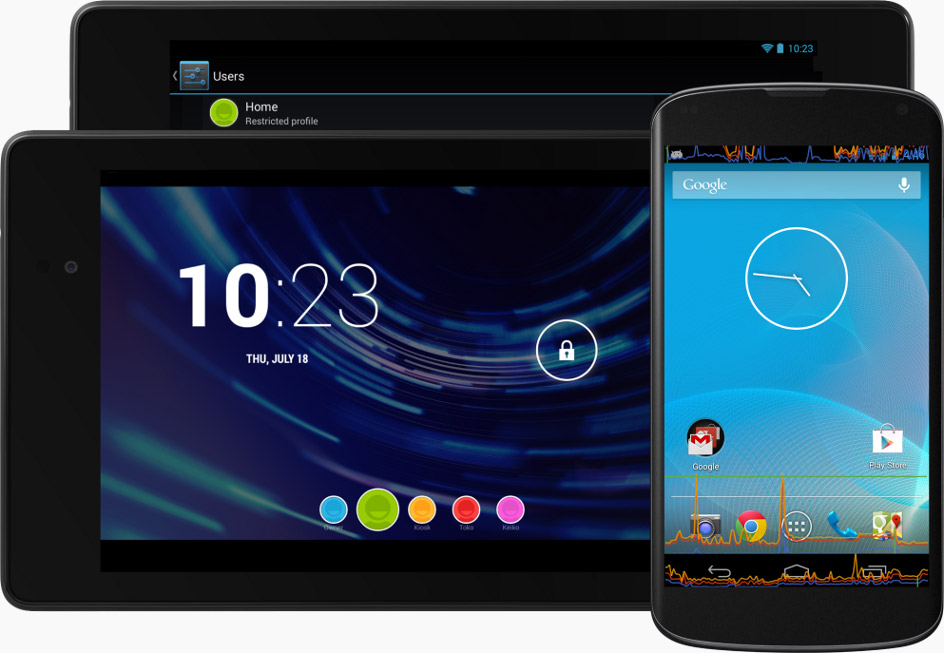 Android 4.3 sur téléphone et tablette