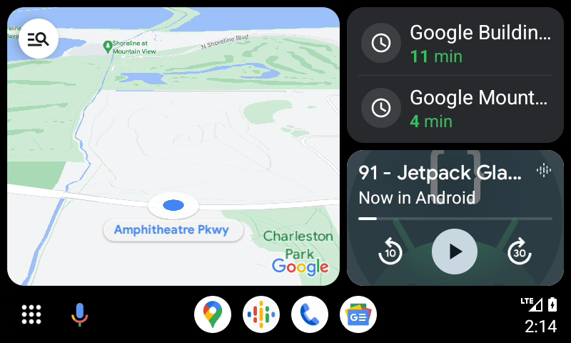 Android Auto user interface