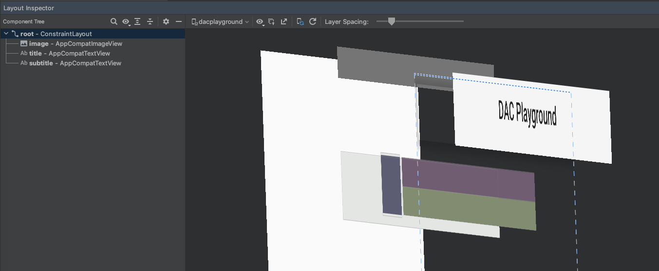 Ein Bild, das den 3D Layout Inspector zeigt