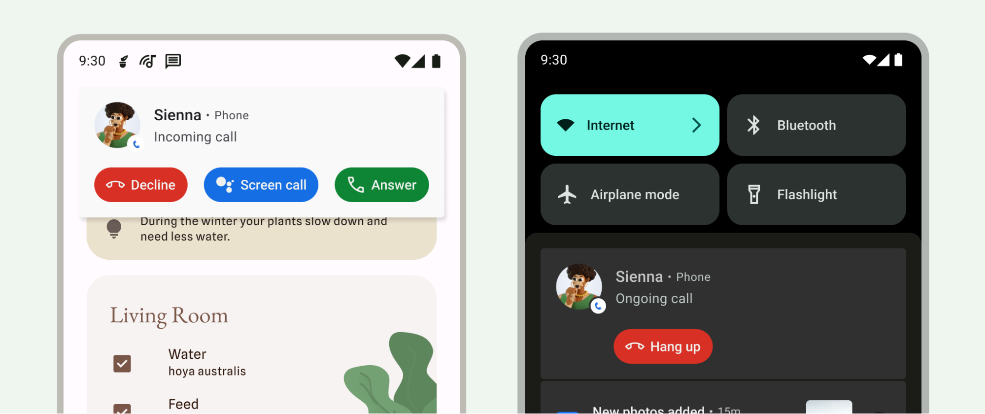 Notifiche in stile chiamata con pulsanti etichettati