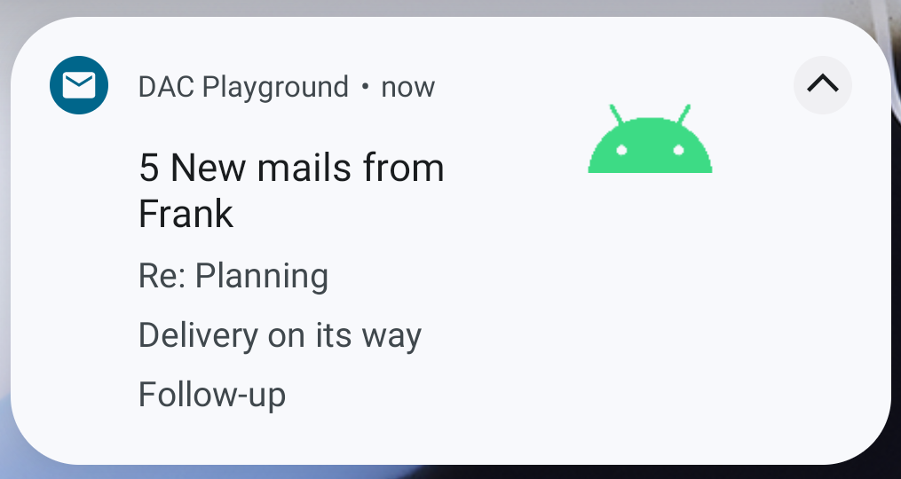 An image showing an expanded inbox-style notification