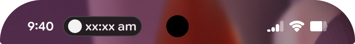 ícone de status com hora