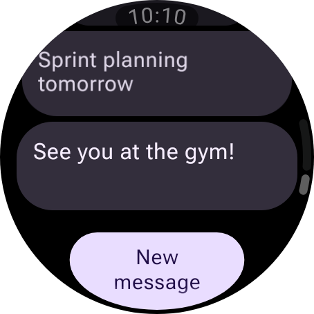 InboxScreen scrolled to bottom with EdgeButton expanded