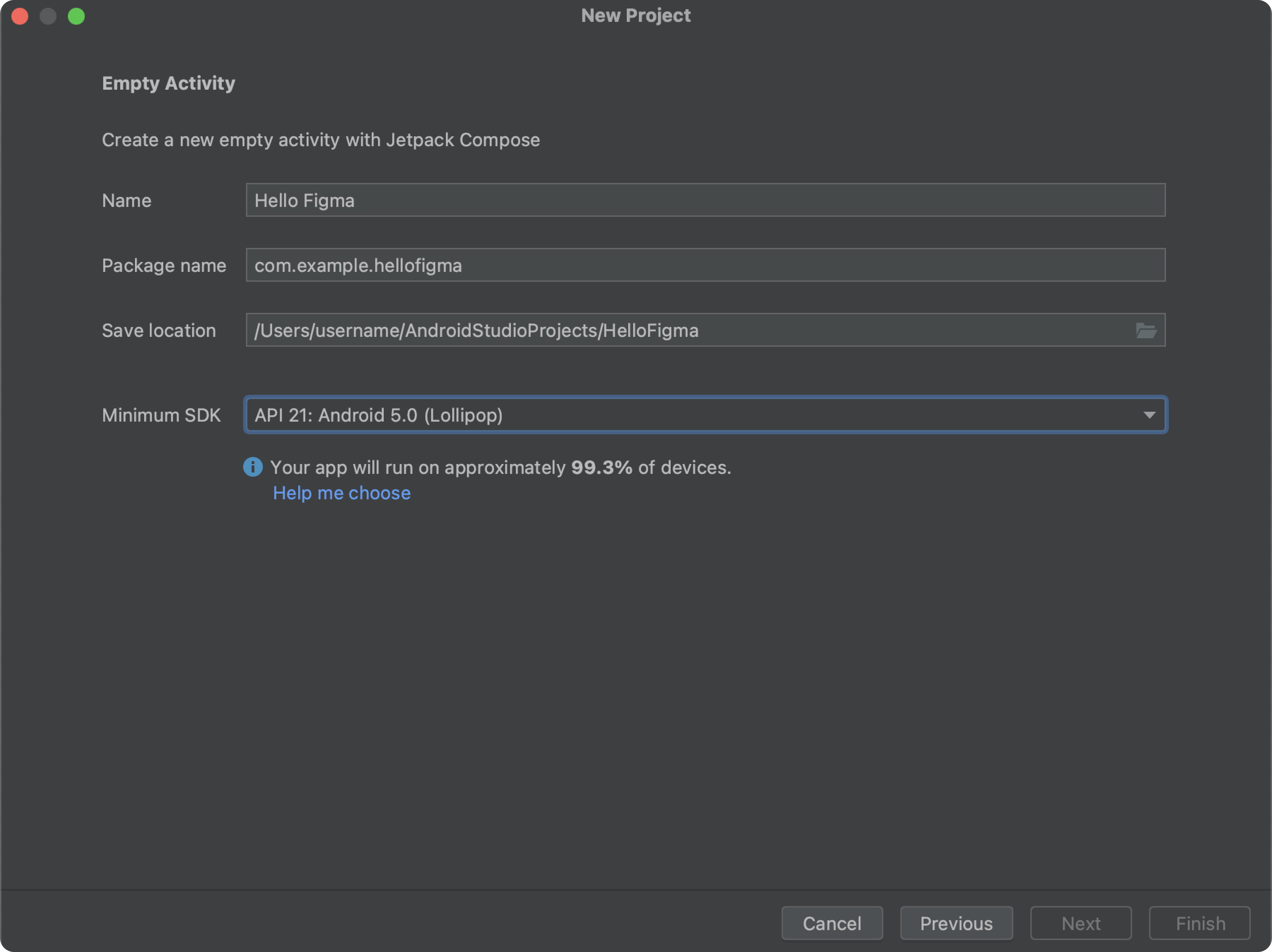 Android Studio project configuration