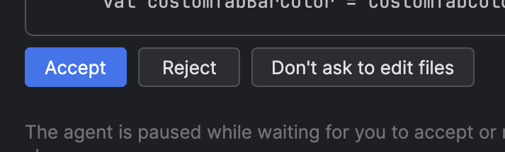 পরিবর্তনগুলি গ্রহণ, প্রত্যাখ্যান বা জিজ্ঞাসা করার বিকল্পগুলি।