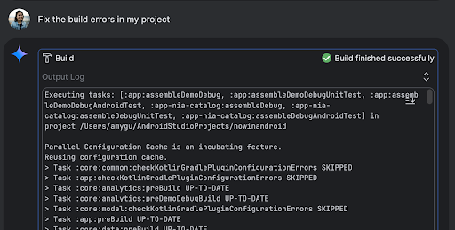 نماینده پروژه شما را می‌سازد و در صورت وجود خطا، آن را ارزیابی می‌کند.