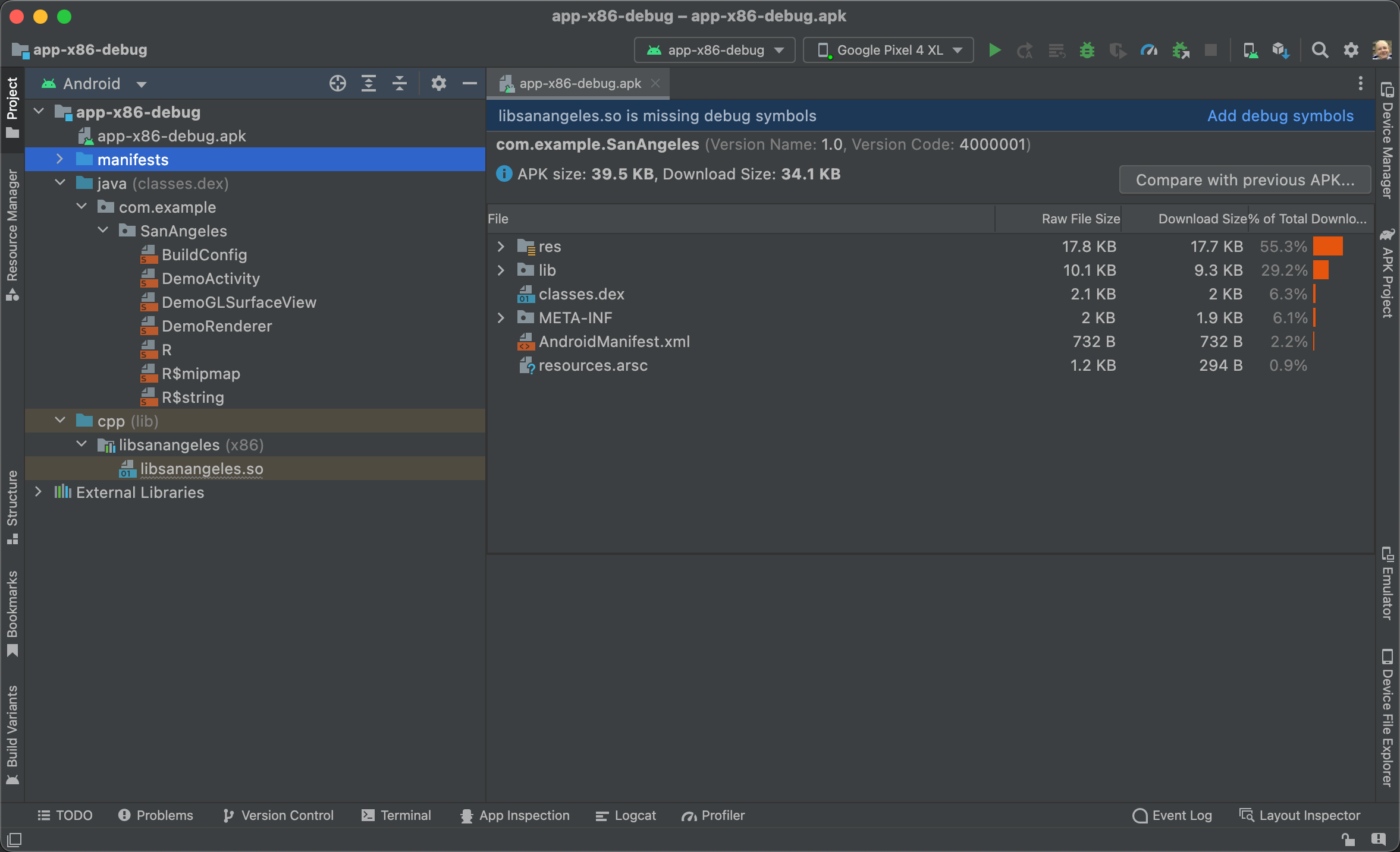 Importing a pre-built APK into Android Studio