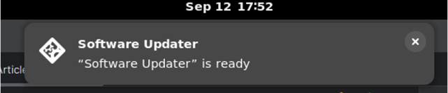 نمونه اعلان به روز رسانی نرم افزار لینوکس