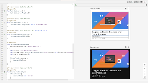 UI pratinjau Compose