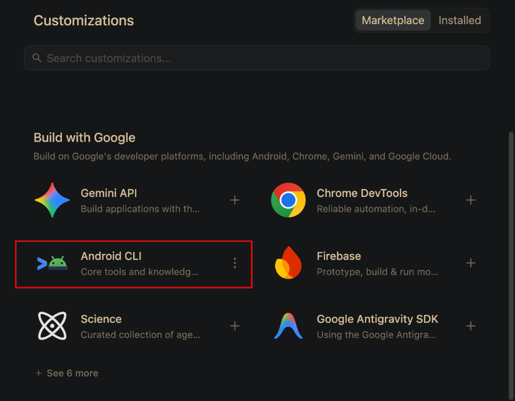 Android CLI plugin in Antigravity.
