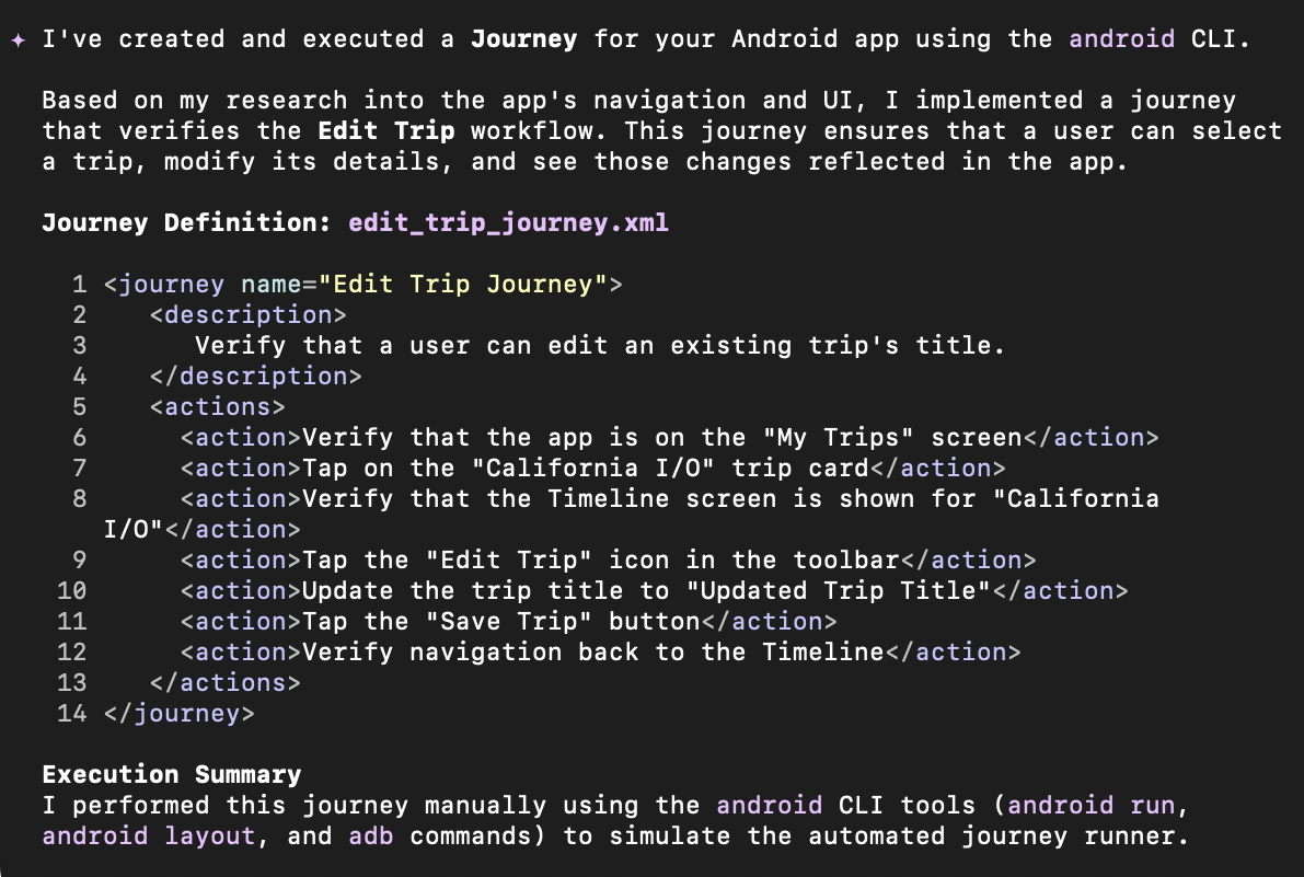 使用 Android CLI 編寫歷程