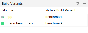 Select benchmark
variant