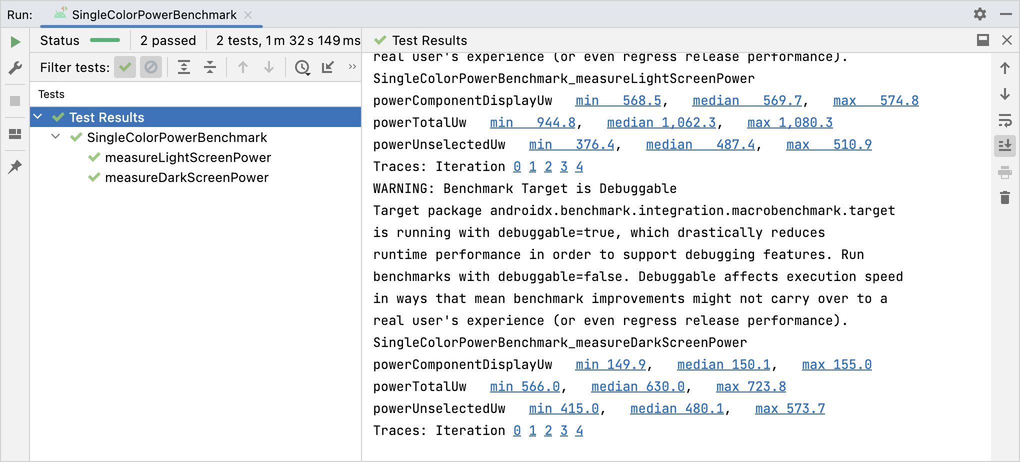 Результаты PowerMetric