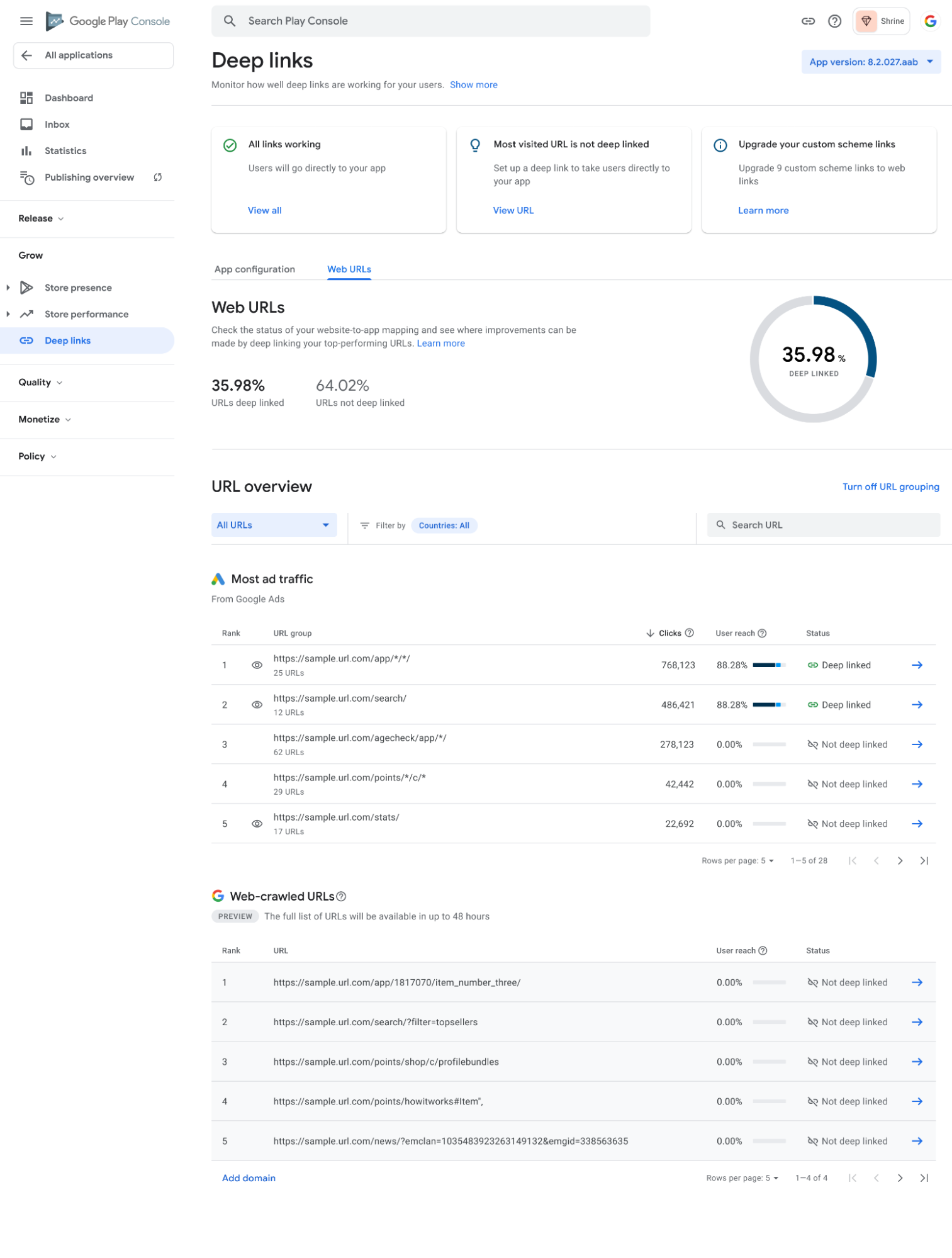 কনসোলের স্ক্রিনশট চালান