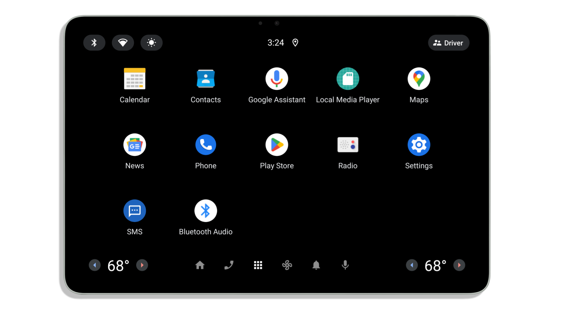 Android Automotive OS em execução no Pixel Tablet