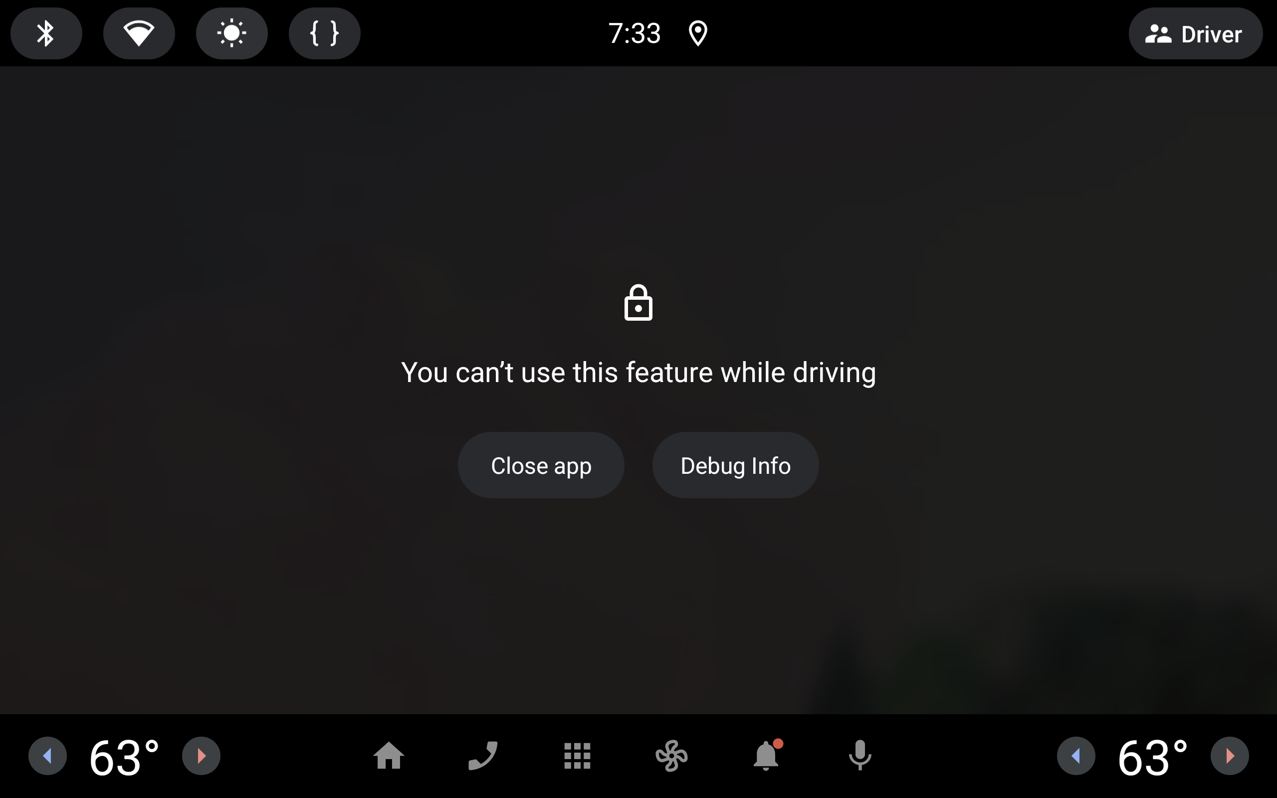 La actividad de bloqueo de actividades que se muestra sobre una app que no está marcada como optimizada para distracciones