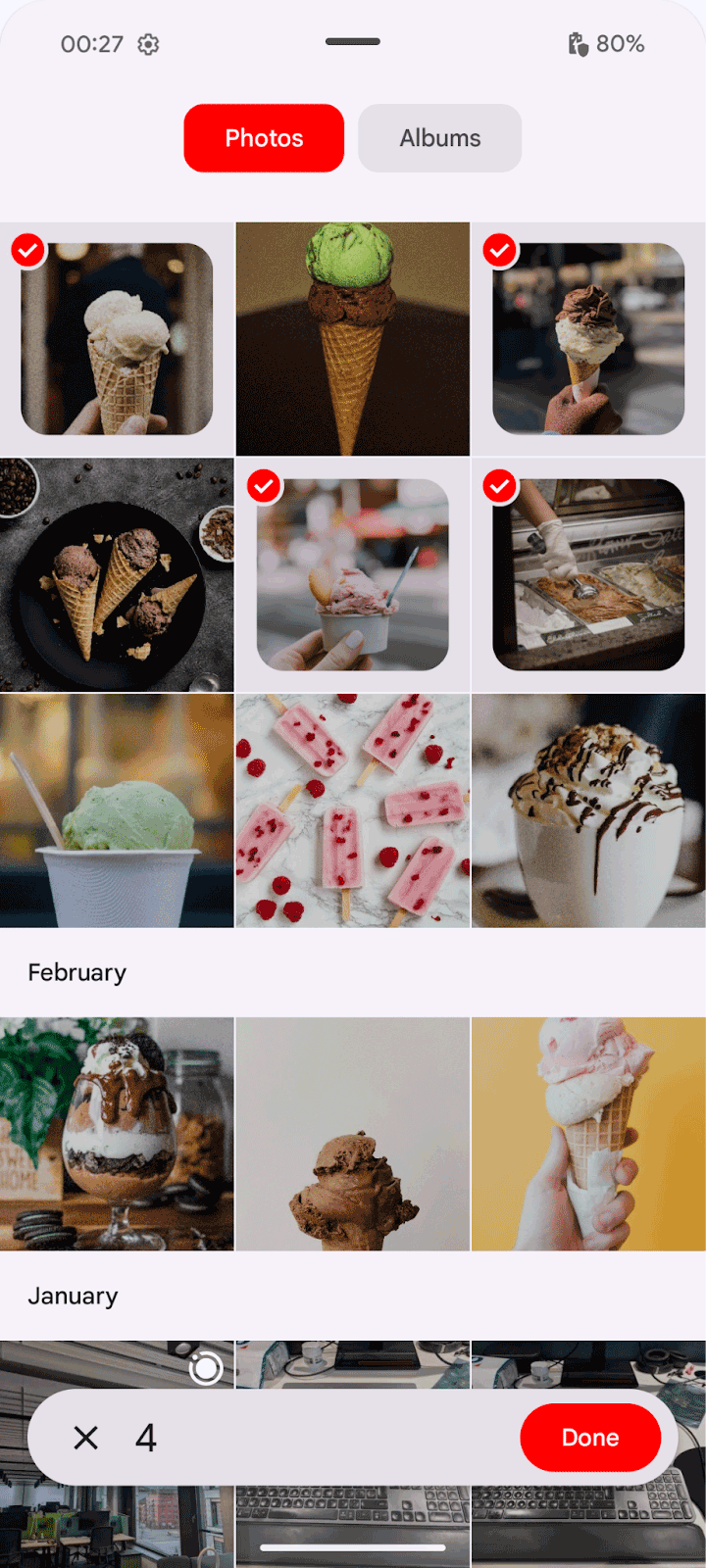 Photo picker screenshot with accent color (expanded)