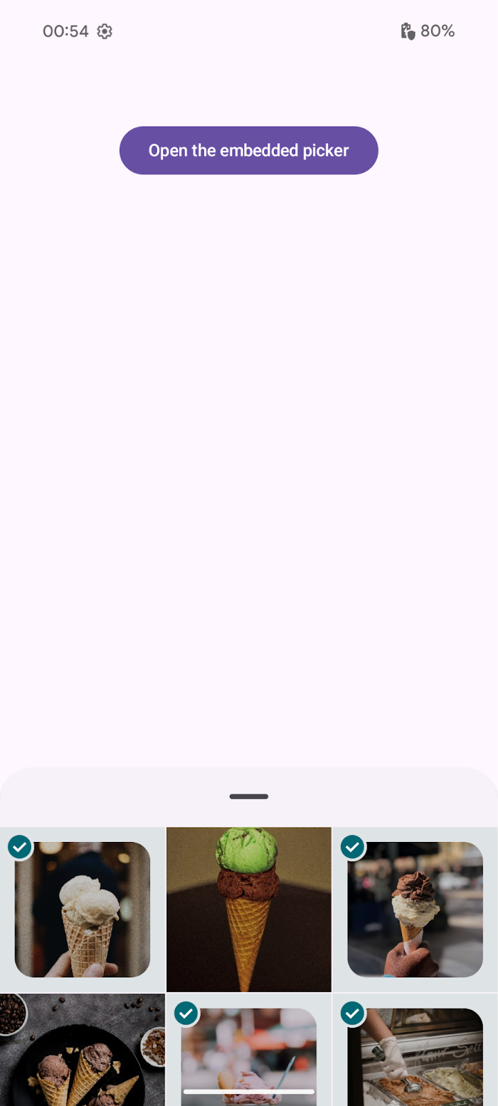 강조 색상을 설정하지 않은 사진 선택기 스크린샷