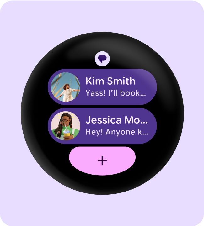 Dos mensajes aparecen entre un título y un botón.