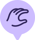 Floating gesture hint icon example