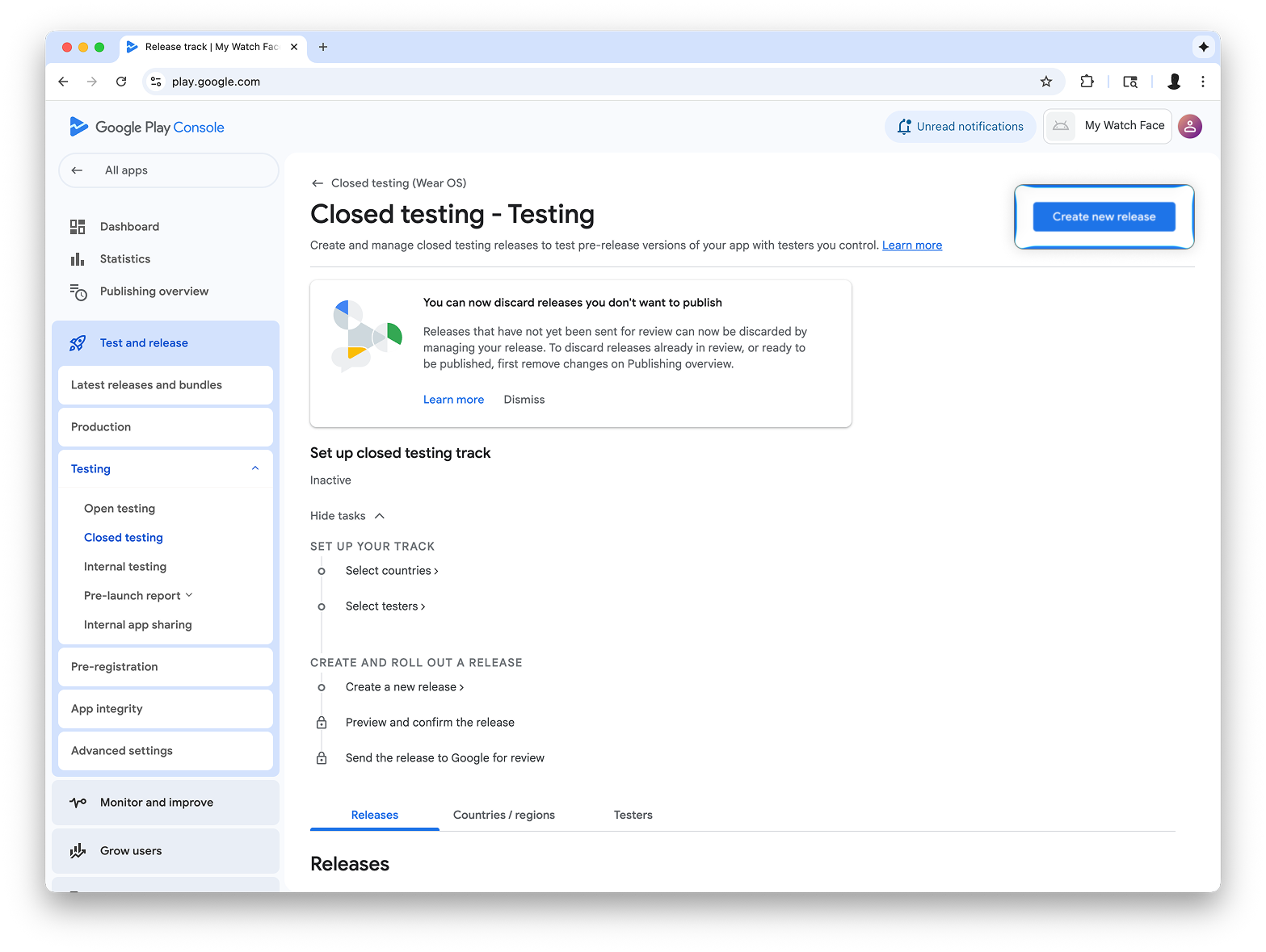 স্ক্রিনের উপরের-ডান কোণে বোতামটিও উপস্থিত হয়