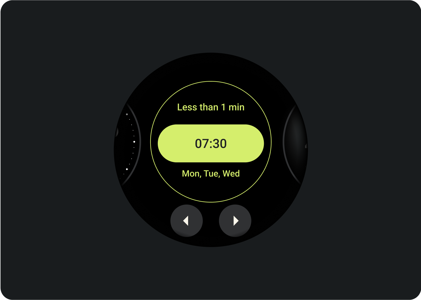 ตัวอย่างตัวอย่างการ์ดในเครื่องมือจัดการการ์ดใน Wear OS